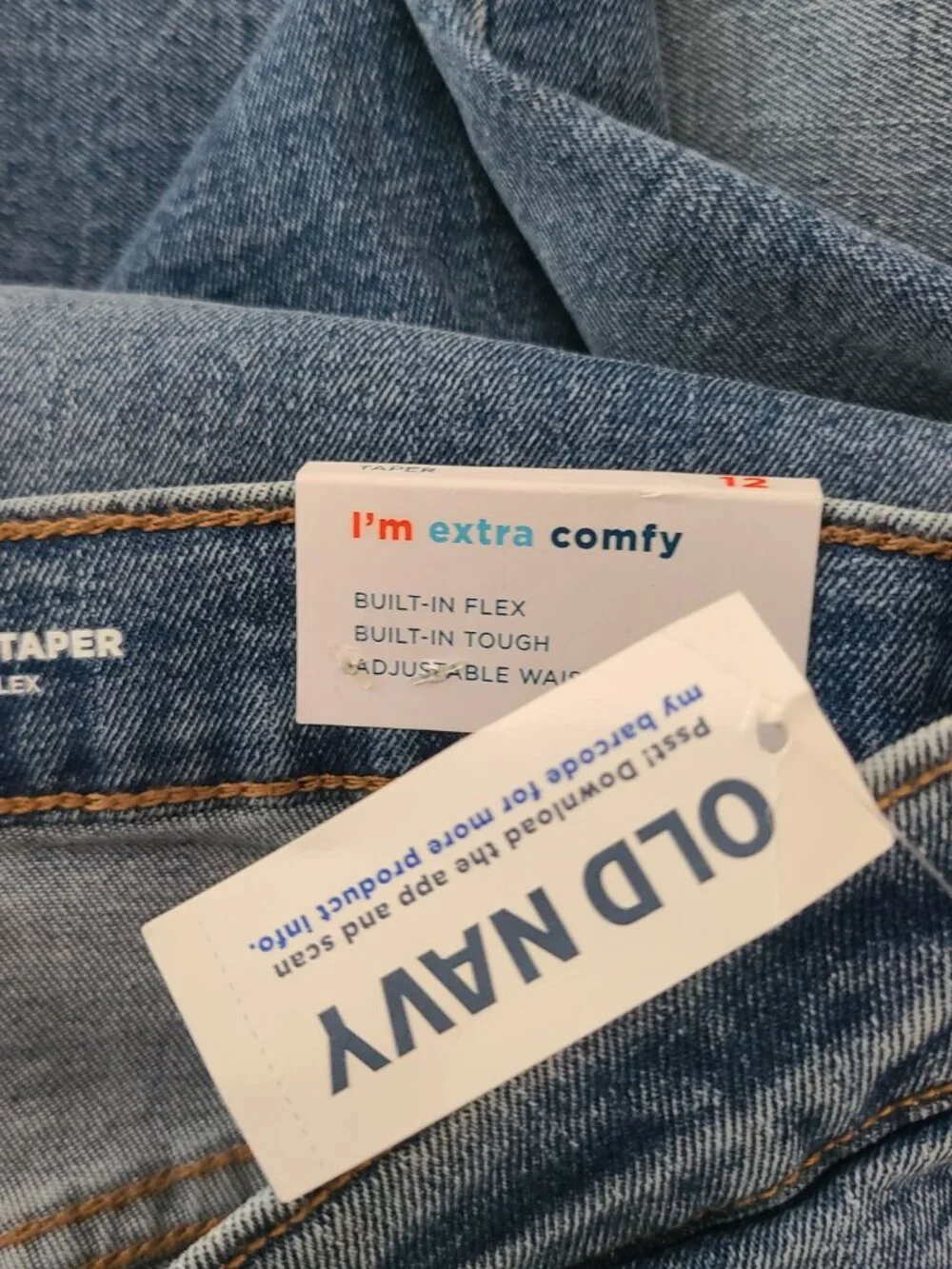 Lot Of 2 Old Navy Boys Sz 12 Original Taper Built In Flex Jeans